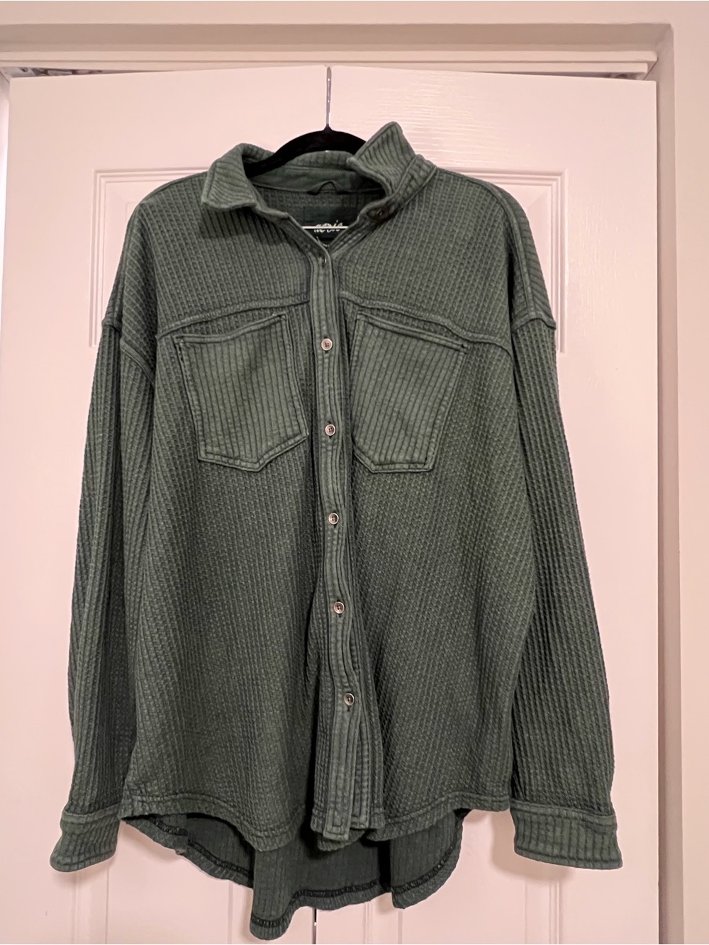 Aerie waffle button down shirt